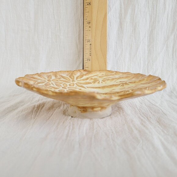 Studio Pottery Ceramic Floral Vintage Trinket Soap Change Console Table Dish - Picture 4 of 5